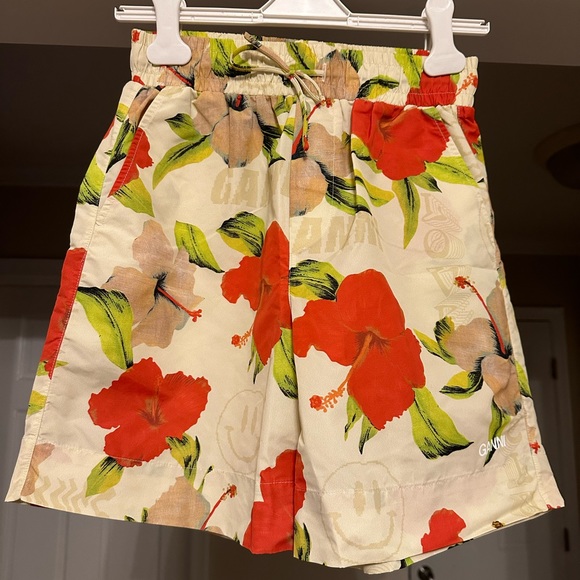 Ganni Floral Surfer Swim Shorts Sz 2 (US) NWT - Picture 6 of 9